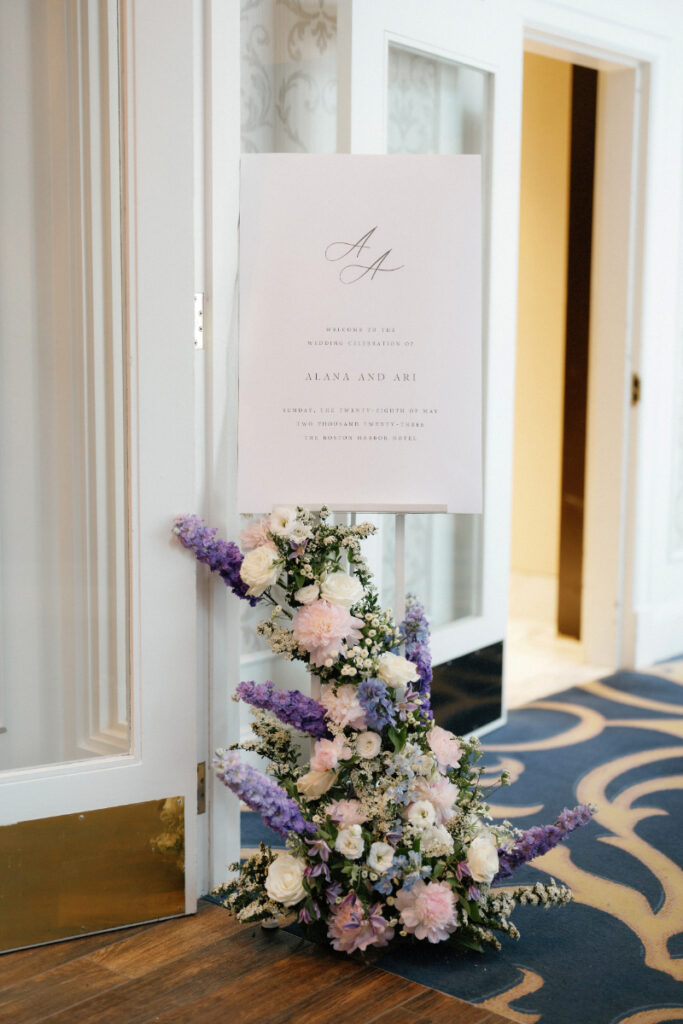 Lovely floral details upon entering the Wharf Ballroom