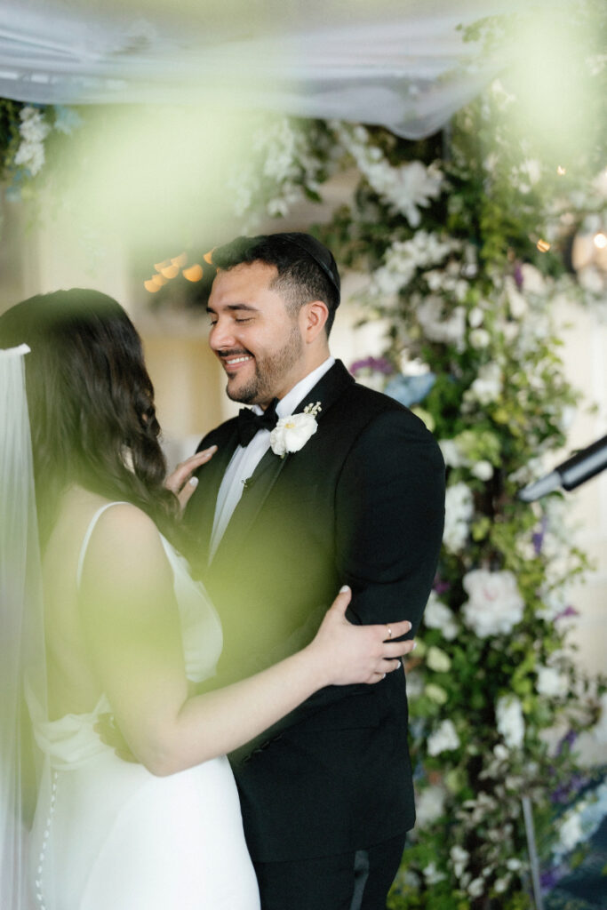 couple smiling after saying their vows 