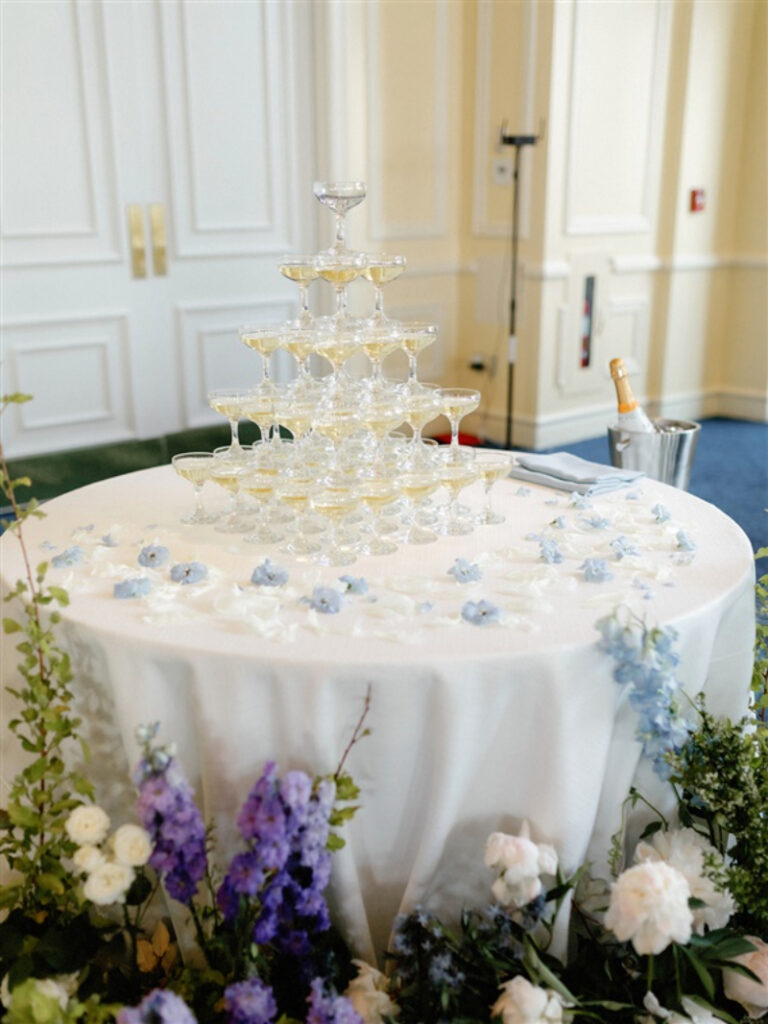 Champagne tower at the Boston Harbor Hotel 