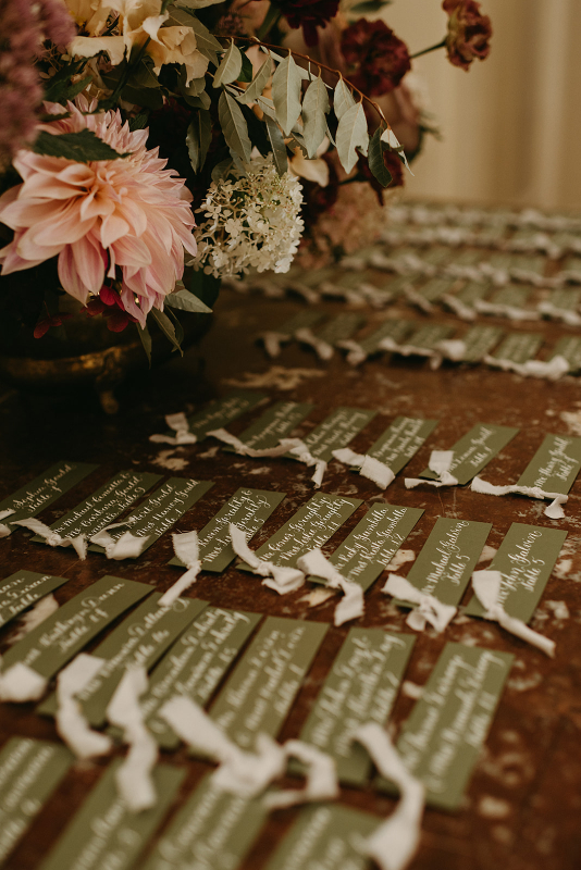 wedding calligraphy details at the glen manor house wedding 